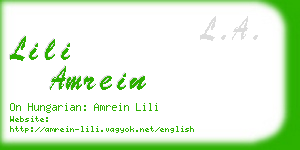 lili amrein business card